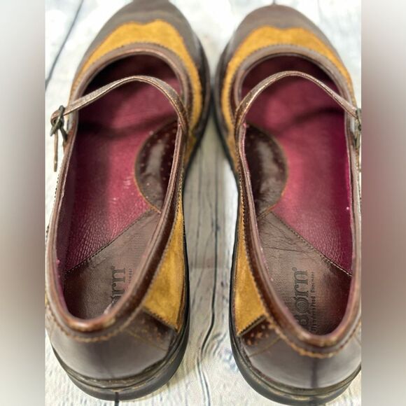 Born Brown Tan Leather Wing Tip Academia Casual Preppy Mary Jane Shoes Size 11 - Picture 5 of 11
